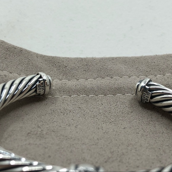 David Yurman Black Diamond Station Cable Cuff 7mm - Picture 7 of 7